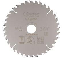 Диск пильный по дереву с тефлоновым покрытием 36Т, CUTOP Profi plus, 190 х 1,5/2,2 х 30/25,4/20/16 мм CUTOP