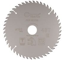 Диск пильный по дереву с тефлоновым покрытием 48Т, CUTOP Profi plus, 190 х 1,5/2,2 х 30/25,4/20/16 мм CUTOP