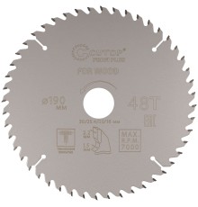 Диск пильный по дереву с тефлоновым покрытием 48Т, CUTOP Profi plus, 190 х 1,5/2,2 х 30/25,4/20/16 мм CUTOP