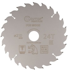Диск пильный по дереву с тефлоновым покрытием 24Т, CUTOP Profi plus, 210 х 1,5/2,2 х 32/30/25,4/20 мм CUTOP