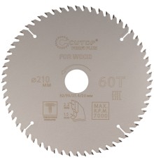 Диск пильный по дереву с тефлоновым покрытием 60Т, CUTOP Profi plus, 210 х 1,5/2,2 х 32/30/25,4/20 мм CUTOP