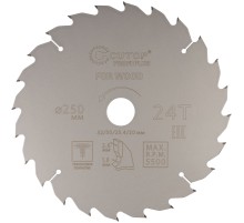 Диск пильный по дереву с тефлоновым покрытием 24Т, CUTOP Profi plus, 250 х 1,8/2,6 х 32/30/25,4/20 мм CUTOP