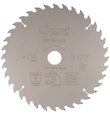 Диск пильный по дереву с тефлоновым покрытием 36Т, CUTOP Profi plus, 250 х 1,8/2,6 х 32/30/25,4/20 мм CUTOP