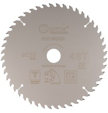 Диск пильный по дереву с тефлоновым покрытием 48Т, CUTOP Profi plus, 250 х 1,8/2,6 х 32/30/25,4/20 мм CUTOP