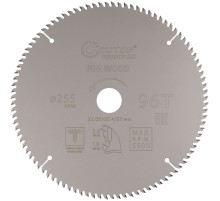 Диск пильный по дереву с тефлоновым покрытием 96Т, CUTOP Profi plus, 255 х 1,8/2,6 х 32/30/25,4/20 мм CUTOP