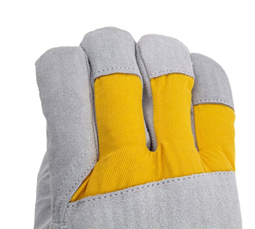 Перчатки спилковые комбинированные, усиленные, утолщенные, размер XL, Сибртех