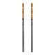 Сверло спиральное по металлу 2 x 49 мм, Р6М5, Golden Tip , 2шт. Denzel