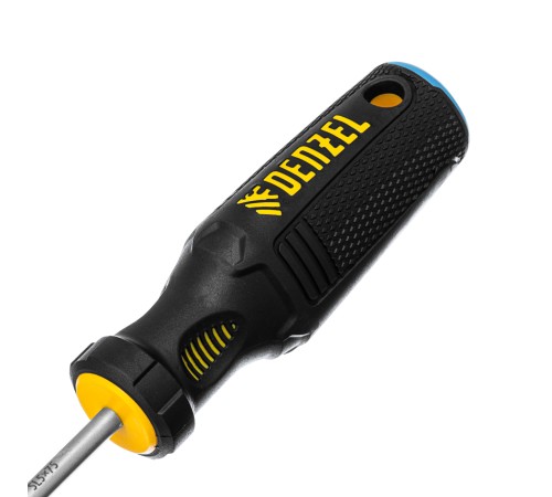 Отвертка, SL5x75 мм, S2, 3к рукоятка Denzel