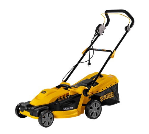 Газонокосилка электрическая GM-2000, 2000 Вт, ширина 43 см, 6 уровней, травосборник 45 л. Denzel