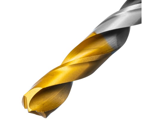 Сверло спиральное по металлу 10 x 133мм, Р6М5, Golden Tip, многогранная заточка Denzel