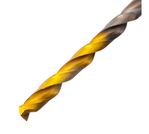 Набор сверл по металлу, 1-10 мм, Р6М5К8-TiN, Golden Tip, 19 шт Denzel