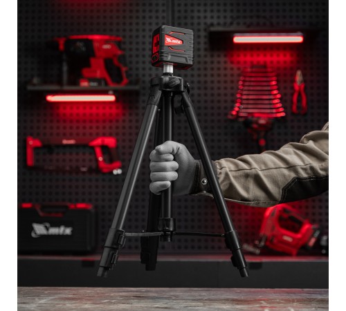 Лазерный уровень QBC RED Pro SET, 10 м, красный луч, батарейки, штатив MTX