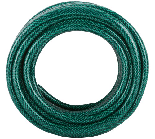 Шланг поливочный трехслойный армированный, зеленый 1/2" х 1,8 мм х 15 м КУРС РОС