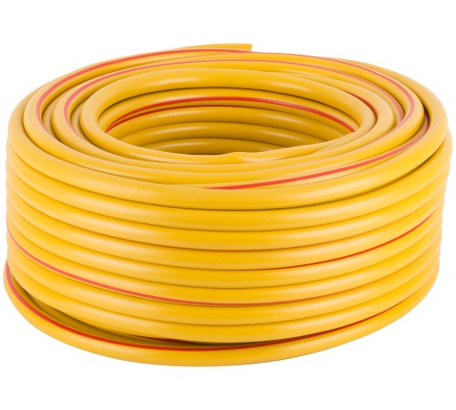 Шланг поливочный трехслойный армированный, желтый 1/2" х 2,0 мм х 50 м КУРС РОС