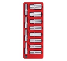 Набор глубоких головок 1/2”, двенадцатигранные, ложемент, 12 предметов МАСТАК 5-014212