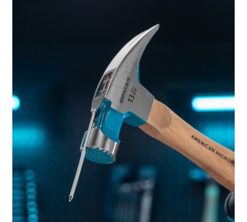 Молоток-гвоздодер, 380 г, угол 75, магнит, обрезиненная рукоятка AMERICAN HICKORY GROSS Молоток-гвоздодер, 380 г, угол 75, магнит, обрезиненная рукоятка AMERICAN HICKORY GROSS