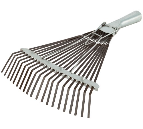 Грабли веерные регулируемые пластинчатые, 20 зубьев, 250-415 мм, без черенка КУРС РОС