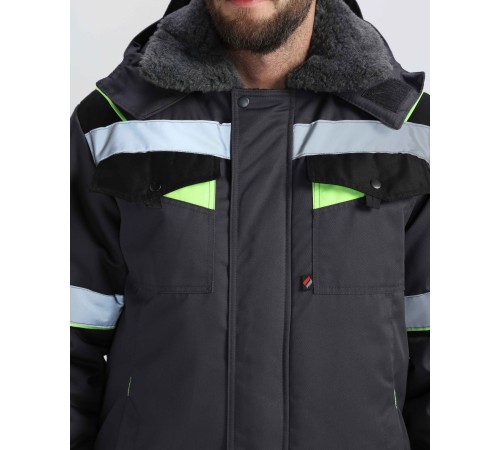 Костюм зимний Ховард (тк.OxLine) п/к, т.серый/черный/лимонный