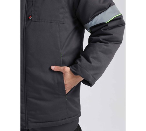 Костюм зимний Ховард (тк.OxLine) п/к, т.серый/черный/лимонный