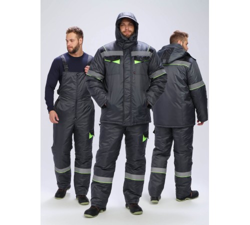 Костюм зимний Ховард (тк.OxLine) п/к, т.серый/черный/лимонный