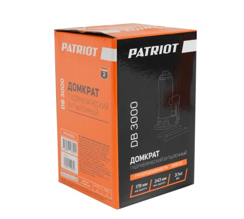 Домкрат бутылочный PATRIOT DB 3000 3 T