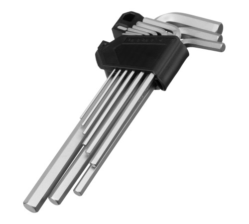 Набор ключей имбусовых, HEX, 1,5-10 мм, CrV, 9 шт., удлиненные Сибртех