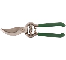 Секатор, режущие кромки внахлест, усиленная пружина, цельнокованый, ПВХ ручки 200 мм FIT IT