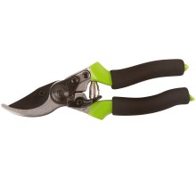 Секатор, режущие кромки внахлест, тефлон.покрытие лезвий, пластик.ручки с мягкими накладками 215 мм FIT IT