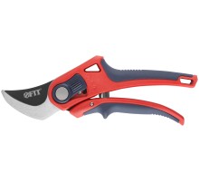 Секатор Профи, режущие кромки внахлест, регулировка раскрытия, ленточная пружина, прорезин. ручки 210 мм FIT IT