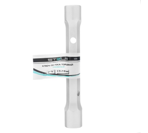Ключ трубка торцевой усиленный, 17 х 19 мм, CrV Stels