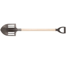Лопата штыковая облегченная, "рельсовая сталь", с деревянным черенком и V-ручкой 210х385х1440 мм РОС