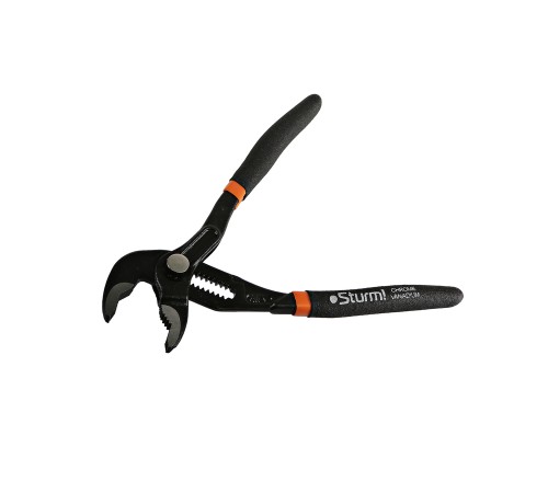 Клещи переставные, 175мм, кнопочный шарнир, зев 26мм, ПВХ рукоятки, Sturm!