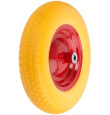 Колесо запасное полиуретановое 390х90x230 мм для тачки 77556 ( PU 4,80"/4,00"-8" ) ( посадка ширина 125 мм, диаметр 16 мм ) FIT IT