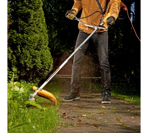 Триммер электрический TE-1400, 1400 Вт, 420 мм, катушка + диск, разборная штанга Denzel