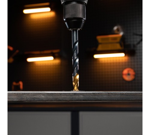 Сверло по металлу, 10 мм, HSS-Tin, Golden Tip, 8 шт. Denzel