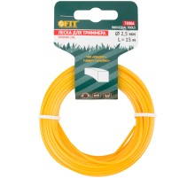 Леска для садовых триммеров "Квадрат" 2,5 мм х 15 м FIT РОС Леска для садовых триммеров "Квадрат" 2,5 мм х 15 м FIT РОС