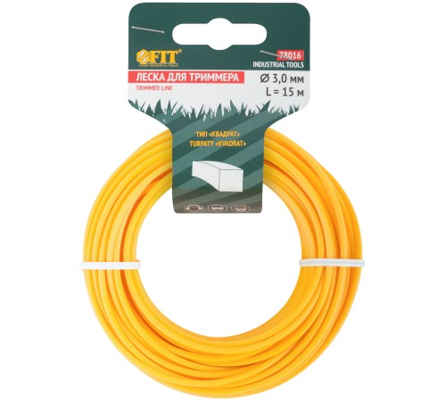 Леска для садовых триммеров "Квадрат" 3,0 мм х 15 м FIT РОС Леска для садовых триммеров "Квадрат" 3,0 мм х 15 м FIT РОС
