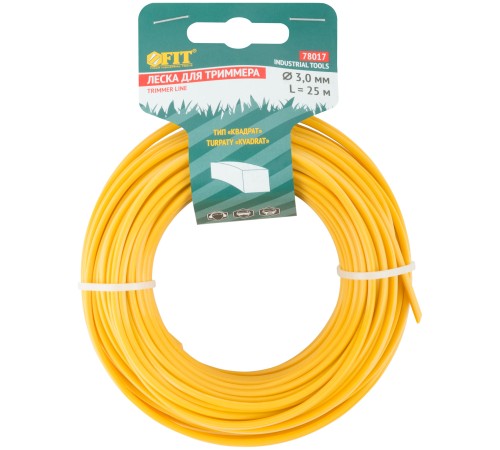 Леска для садовых триммеров "Квадрат" 3,0 мм х 25 м FIT РОС Леска для садовых триммеров "Квадрат" 3,0 мм х 25 м FIT РОС