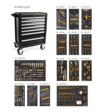 RUNTEC RT-HT273IND-LE7G Тележка инструментальная Limited Edition 7 полочная Industrial серая с комплектом инструмента, 273 предмета