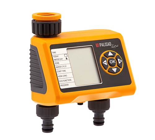 Таймер для полива на 2 линии, электронный Palisad Luxe