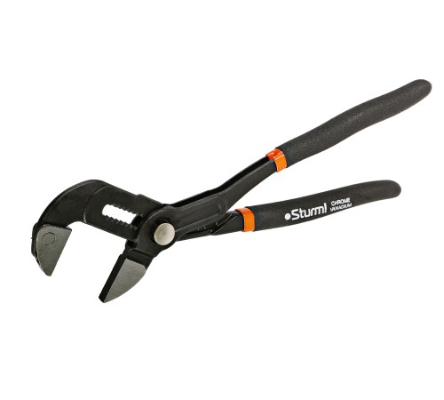 Клещи переставные, 250мм, зев 35мм, без насечек, кнопочный шарнир, Sturm!
