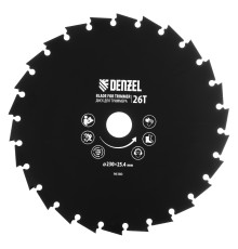 Диск для триммера c долотообразной формой зуба, 230 х 25,4 26 зубов Denzel