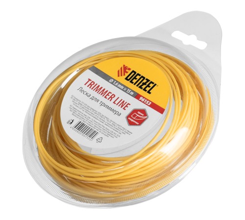 Леска для триммера квадратная, 1.6 мм х 15 м Denzel