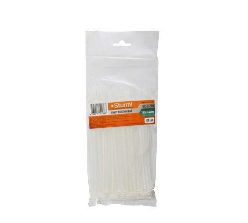 Хомуты пластмассовые белые, 180 х 3, 6 мм, 100 шт/уп Sturm!