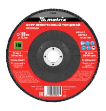 Круг лепестковый торцевой, P 80, 180 х 22.2 мм Matrix