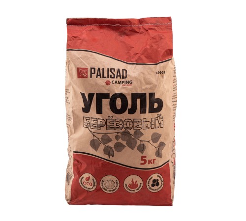 Уголь березовый, 5 кг Camping Palisad Уголь березовый, 5 кг Camping Palisad