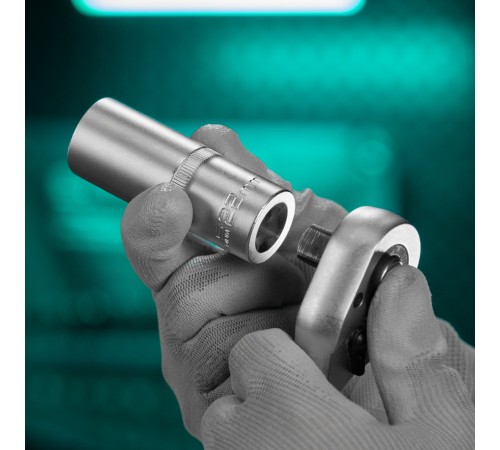 Головка торцевая удлиненная, 22 мм, шестигранная, CrV, под квадрат 1/2 Stels