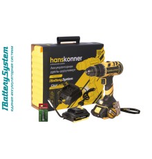 Аккумуляторный шуруповерт Hanskonner HCD1865 1BatterySystem Аккумуляторный шуруповерт Hanskonner HCD1865 1BatterySystem