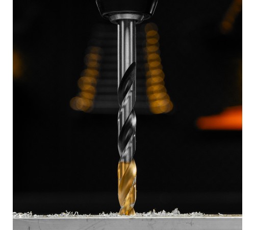 Сверло спиральное по металлу 11 x 142мм, Р6М5, Golden Tip, многогранная заточка Denzel