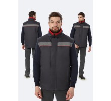 Жилет утепленный Грей (тк.Балтекс,210), т.серый/красный